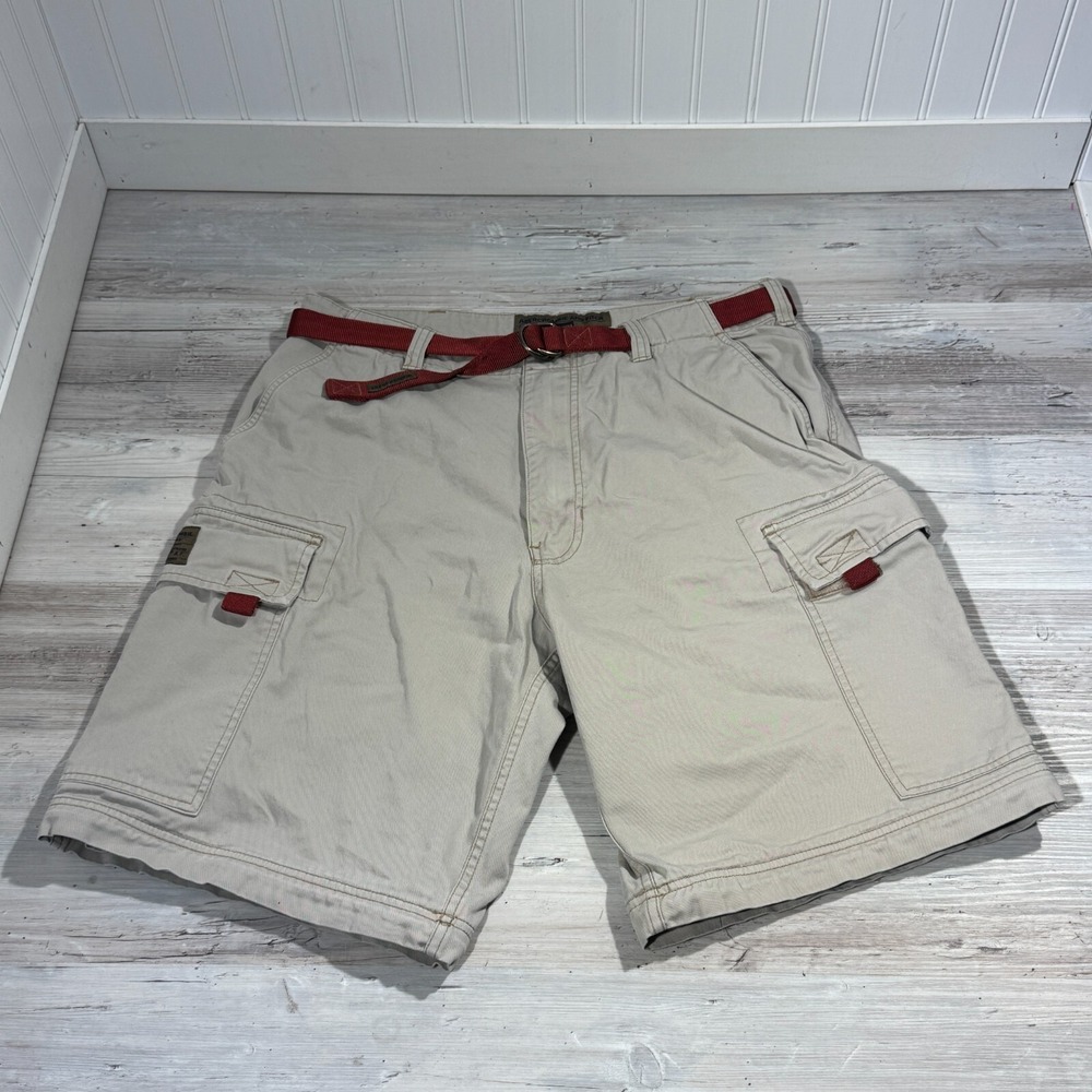 Vtg Abercrombie And Fitch Belted Cargo Shorts Men's Medium 100% Cotton Y2K Retro